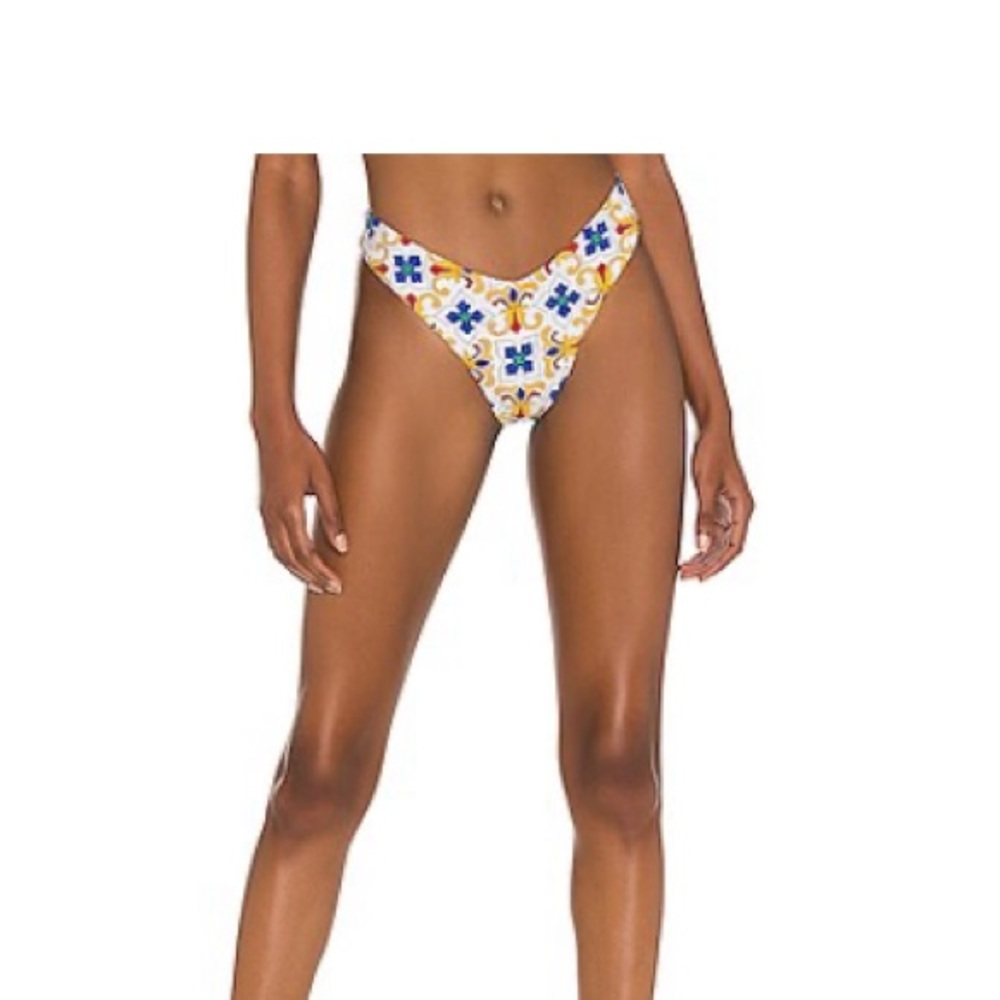 We Wore What Delilah Bikini Bottoms - Pearl Tile Multi